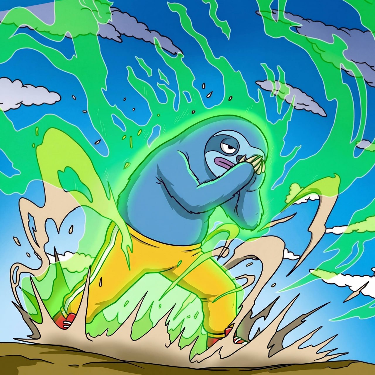 NYXOR surfing a huge green wave